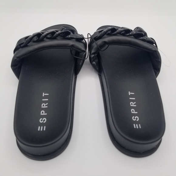 Esprit Della Black Slides Sandals NWOT size 6.5 - Picture 10 of 10